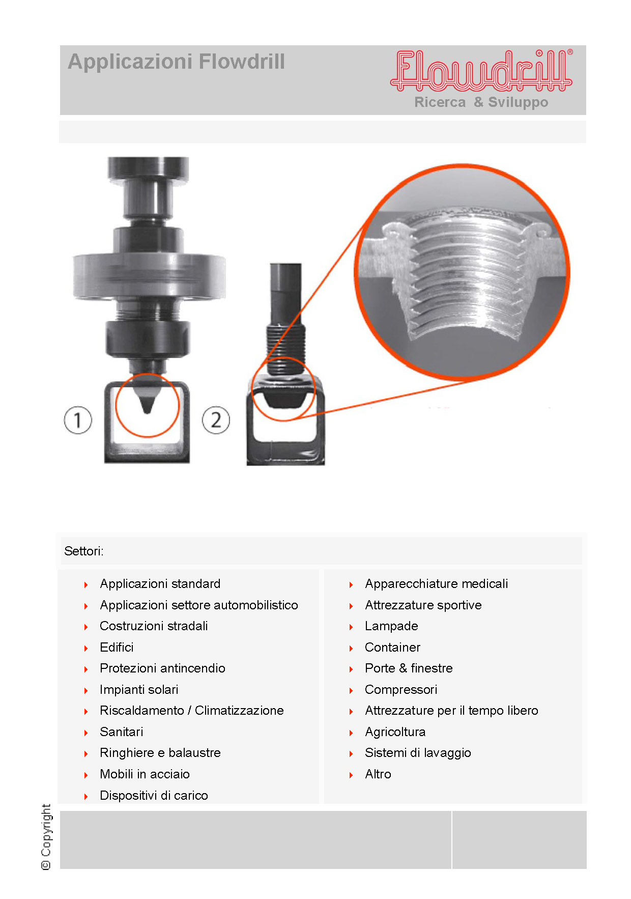 Flowdrill Applicazioni